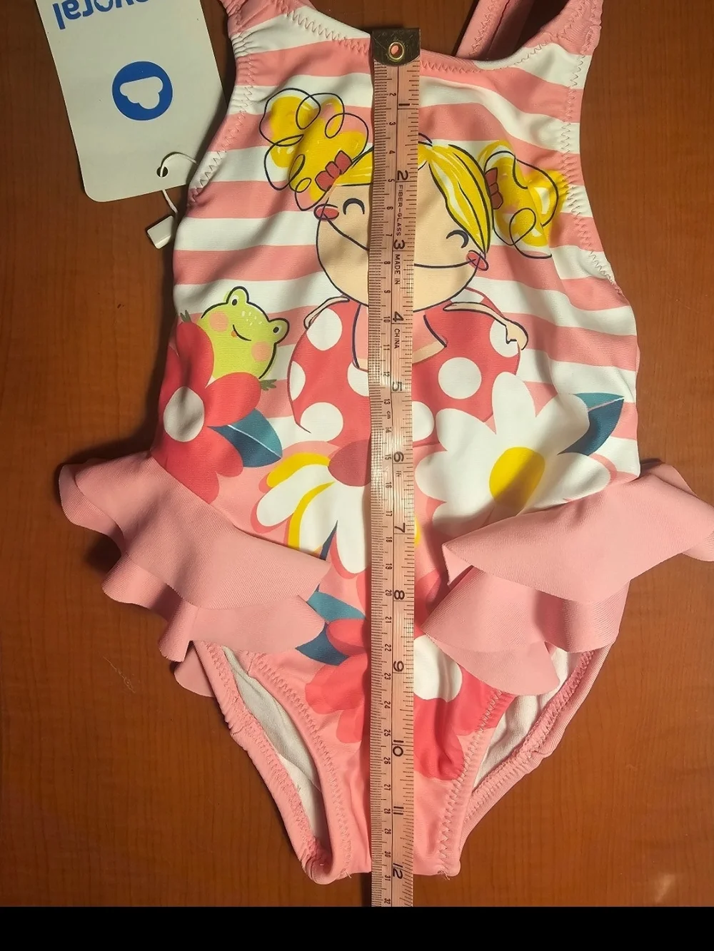 Mayoral Pink Floral Ruffle One-Piece Swimsuit 0-3m  Girl